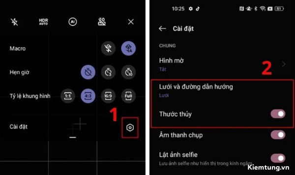 Bật mục Lưới và Thước thủy