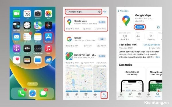 Tìm kiếm và tải Google Maps về cho iPhone