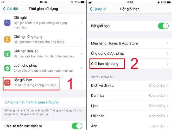 cach-chan-trang-web-den-tren-dien-thoai-android-18-1 Chọn Bật giới hạn > Giới hạn nội dung