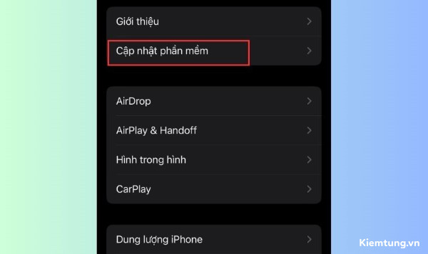 cach-doc-panic-full-iphone-13 Chọn Cập nhật phần mềm