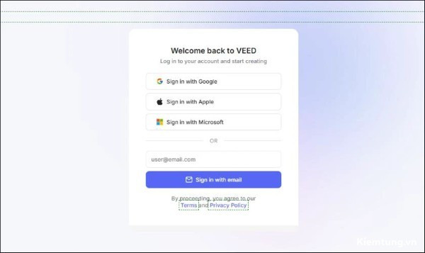 cach-tang-am-luong-video-tren-may-tinh-5 Truy cập Veed.io rồi đăng nhập bằng tài khoản