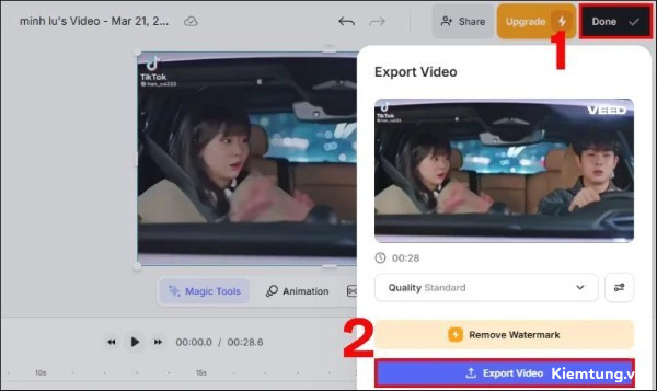 cach-tang-am-luong-video-tren-may-tinh-8 Nhấn Done > chọn Export Video