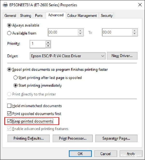 cach-xem-lai-lich-su-in-tren-may-tinh-5 Chọn Keep printed documents