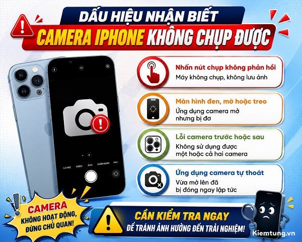Dấu hiệu cho thấy camera iPhone không chụp được