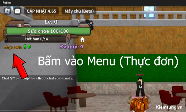 code-king-legacy-4 Nhấn chọn biểu tượng Menu ở góc trái