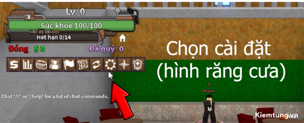 code-king-legacy-5 Nhấn biểu tượng bánh răng (Cài đặt)