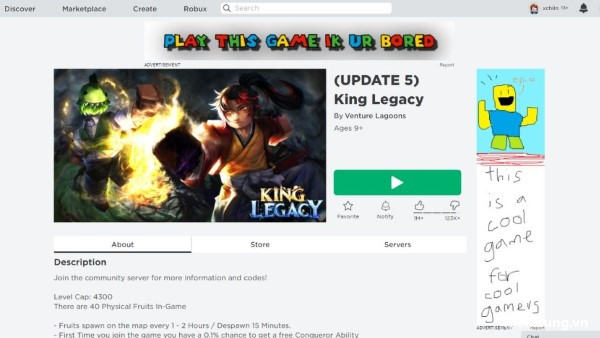 code-king-legacy-9 Tìm kiếm với từ khóa “King Piece” hoặc “King Legacy” để vào trò chơi