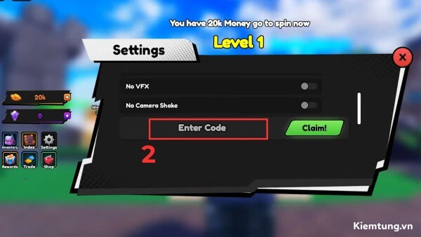code-titan-fishing-4 Nhập chính xác mã quà tặng vào ô Enter Code