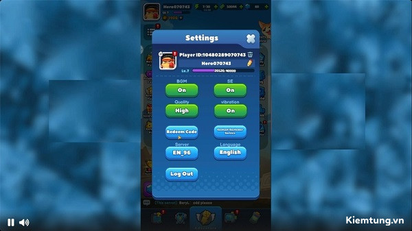 Chọn mục Redeem Code
