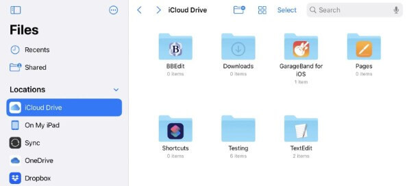 copy-video-tu-may-tinh-vao-iphone-6 Mở Files > chọn iCloud Drive