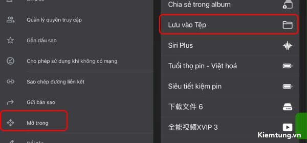 copy-video-tu-may-tinh-vao-iphone-7 Chọn Mở trong... > nhấn Lưu vào tệp