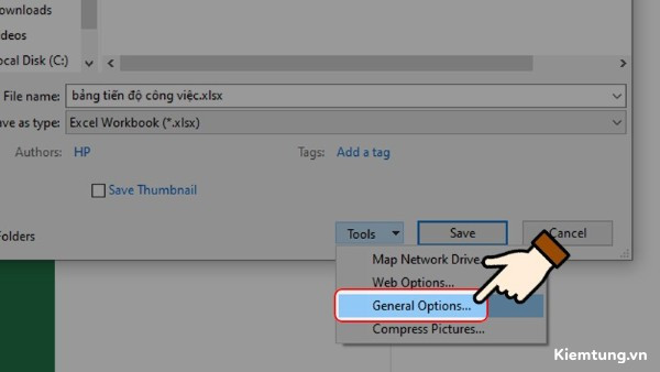 dat-mat-khau-cho-file-excel-14 Chọn General Options