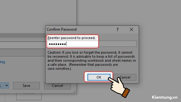 dat-mat-khau-cho-file-excel-7 Nhập lại mật khẩu và xác nhận