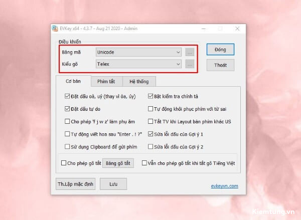 evkey-la-gi-16 Giao diện EVKey sau khi hoàn thành cài đặt