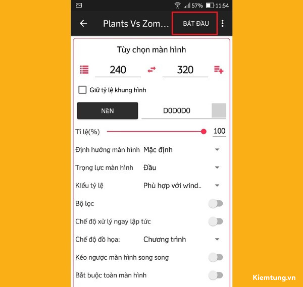 Tiến hành tùy chỉnh giao diện chơi game