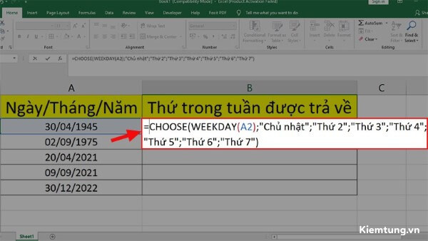 ham-weekday-6 Một số kinh nghiệm dùng hàm WEEKDAY hiệu quả