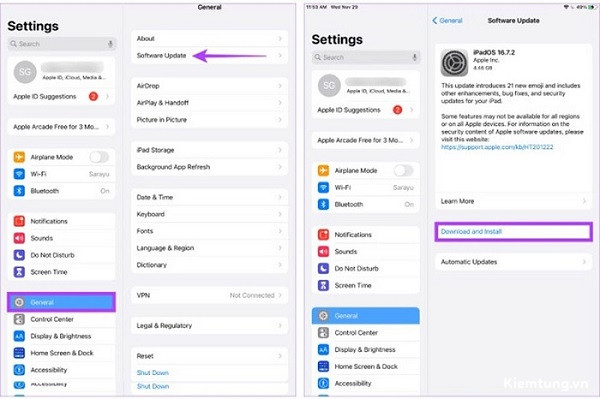 ipad-khong-xoay-duoc-man-hinh-4 Cập nhật hệ điều hành để sửa lỗi không xoay được màn hình