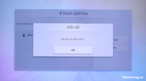 Hoàn tất kết nối loa Bluetooth với tivi Samsung