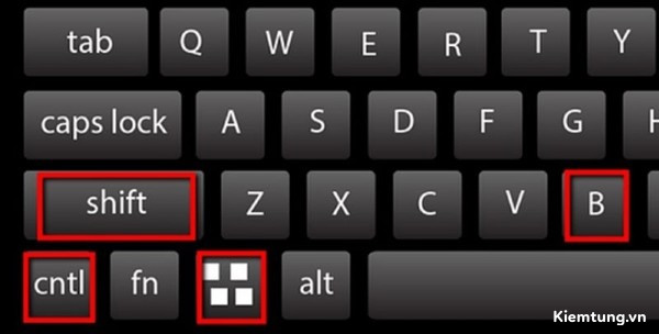 Nhấn tổ hợp phím Ctrl + Shift + Windows + B