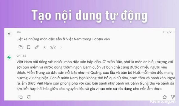 Tạo nội dung tự động