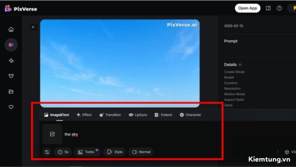 pixverse-ai-10 Tải lên hình ảnh hoặc nhập mô tả chi tiết về video