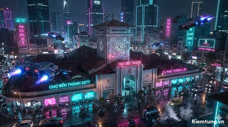 Prompt Cyberpunk Saigon Veo Prompt Cyberpunk Saigon